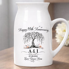 Load image into Gallery viewer, Personalized Ceramic Flower Vase Custom Message for Anniversary