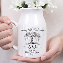 Load image into Gallery viewer, Personalized Ceramic Flower Vase Custom Message for Anniversary