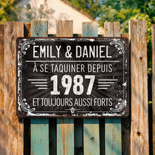 Load image into Gallery viewer, Personalized Vintage Metal Sign Custom Name Gift for Couples