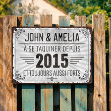 Load image into Gallery viewer, Personalized Vintage Metal Sign Custom Name Gift for Couples