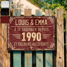 Load image into Gallery viewer, Personalized Vintage Metal Sign Custom Name Gift for Couples