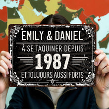 Load image into Gallery viewer, Personalized Vintage Metal Sign Custom Name Gift for Couples