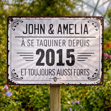Load image into Gallery viewer, Personalized Vintage Metal Sign Custom Name Gift for Couples