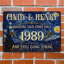 Load image into Gallery viewer, Personalized Metal Sign Custom Names Anniversary Gift for Couples