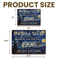 Load image into Gallery viewer, Personalized Metal Sign Custom Names Anniversary Gift for Couples