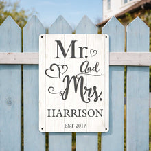 Load image into Gallery viewer, Personalized Metal Sign Custom Name Heart Design Gift for Couple