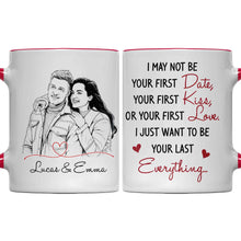 Load image into Gallery viewer, Personalized Couple Sketch Accent Mug Custom Love Story Gift