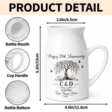 Load image into Gallery viewer, Personalized Ceramic Flower Vase Custom Date for Anniversary Gift