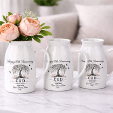 Load image into Gallery viewer, Personalized Ceramic Flower Vase Custom Date for Anniversary Gift