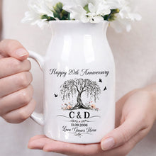 Load image into Gallery viewer, Personalized Ceramic Flower Vase Custom Date for Anniversary Gift