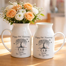 Load image into Gallery viewer, Personalized Ceramic Flower Vase Custom Date for Anniversary Gift