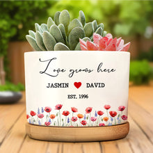 Load image into Gallery viewer, Personalized Ceramic Plant Pot Custom Name Gift for Couples