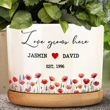 Load image into Gallery viewer, Personalized Ceramic Plant Pot Custom Name Gift for Couples