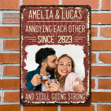 Load image into Gallery viewer, Personalized Metal Sign Custom Couple Photo Gift for Anniversary