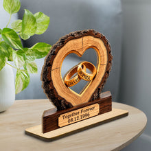 Load image into Gallery viewer, Personalized Heart Wood Plaque Custom Couple Gift for Anniversary