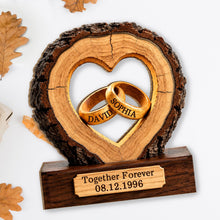 Load image into Gallery viewer, Personalized Heart Wood Plaque Custom Couple Gift for Anniversary