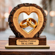 Load image into Gallery viewer, Personalized Heart Wood Plaque Custom Couple Gift for Anniversary
