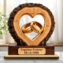 Load image into Gallery viewer, Personalized Heart Wood Plaque Custom Couple Gift for Anniversary