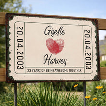 Load image into Gallery viewer, Personalized Metal Sign Custom Fingerprint Heart Gift for Couple