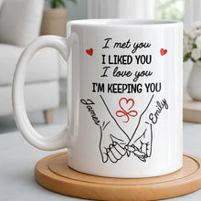Load image into Gallery viewer, Personalized Coffee Mug Holding Hands Custom Couple Gift