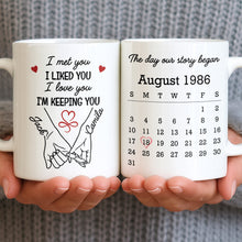 Load image into Gallery viewer, Personalized Coffee Mug Holding Hands Custom Couple Gift