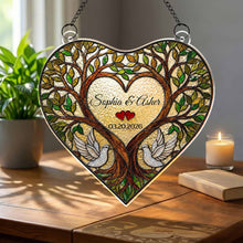 Load image into Gallery viewer, Personalized Tree Of Life Suncatcher Custom Name Gift for Couples