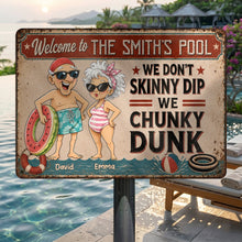 Load image into Gallery viewer, Personalized Funny Metal Sign Welcome to Our Pool Gift for Couples