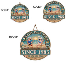 Load image into Gallery viewer, Personalized Beach Couple Art Custom Shaped Wood Sign Gift