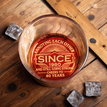 Load image into Gallery viewer, Personalized Engraved Whiskey Glass Custom Year Gift for Couples