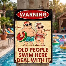 Load image into Gallery viewer, Personalized Funny Metal Sign Warning for Senior Couple Gift