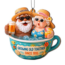 Load image into Gallery viewer, Personalized Wood Ornament Beach Couple Gift for Anniversary