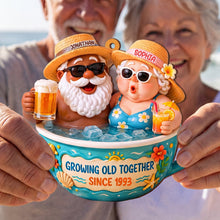Load image into Gallery viewer, Personalized Wood Ornament Beach Couple Gift for Anniversary