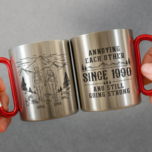 Load image into Gallery viewer, Personalized Carabiner Mug Custom Name Hiking Gift for Couples