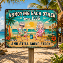 Load image into Gallery viewer, Personalized Metal Sign for Couples Custom Names Beach Decor