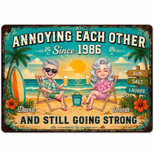 Load image into Gallery viewer, Personalized Metal Sign for Couples Custom Names Beach Decor