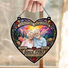 Load image into Gallery viewer, Personalized Heart Sunset Suncatcher Custom Couple Gift
