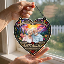 Load image into Gallery viewer, Personalized Heart Sunset Suncatcher Custom Couple Gift