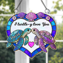 Load image into Gallery viewer, Personalized Sea Turtle Suncatcher Custom Gift for Couples