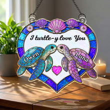 Load image into Gallery viewer, Personalized Sea Turtle Suncatcher Custom Gift for Couples
