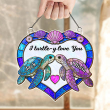 Load image into Gallery viewer, Personalized Sea Turtle Suncatcher Custom Gift for Couples