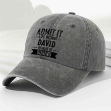 Load image into Gallery viewer, Personalized Washed Denim Cap Custom Name Gift for Him