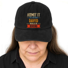 Load image into Gallery viewer, Personalized Washed Denim Cap Custom Name Gift for Him