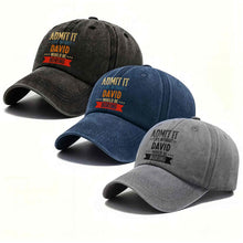 Load image into Gallery viewer, Personalized Washed Denim Cap Custom Name Gift for Him