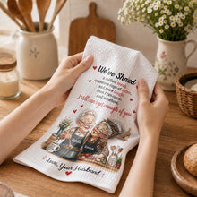 Load image into Gallery viewer, Personalized Kitchen Towel Custom Couple Gift for Anniversary