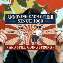 Load image into Gallery viewer, Personalized Metal Sign Custom Couple Art Anniversary Gift