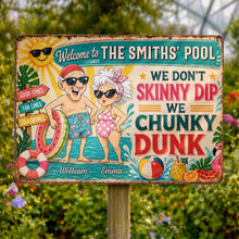 Load image into Gallery viewer, Personalized Metal Sign Welcome to Our Pool Gift for Couples
