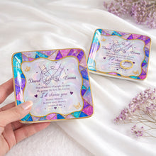 Load image into Gallery viewer, Personalized Stained Glass Jewelry Dish Custom Gift for Couple