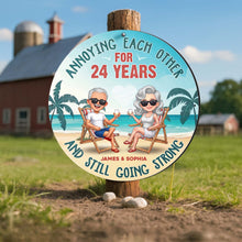Load image into Gallery viewer, Personalized Beach Couple Metal Sign Custom Name Gift