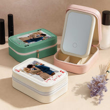 Load image into Gallery viewer, Personalized LED Mirror Jewelry Box Custom Name Gift for Couples