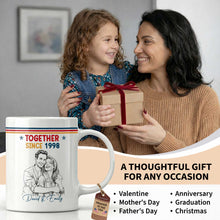 Load image into Gallery viewer, Personalized Retro Stripes Coffee Mug Custom Couple Gift